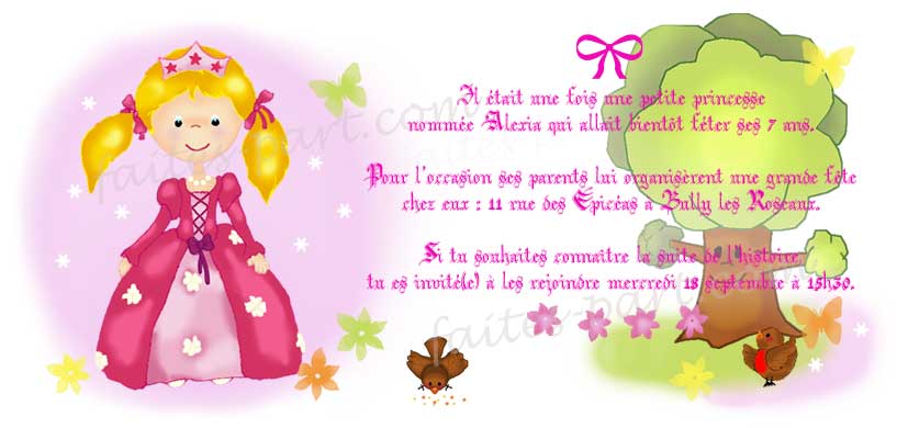 Carte Invitation Princesse Pour Anniversaire A Imprimer Soi Meme